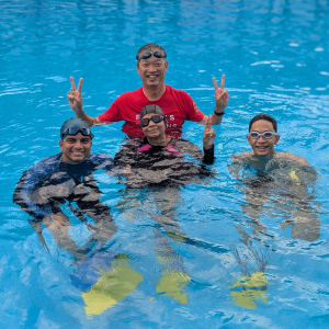 Adult swimming lessons in Mantin with certified coach